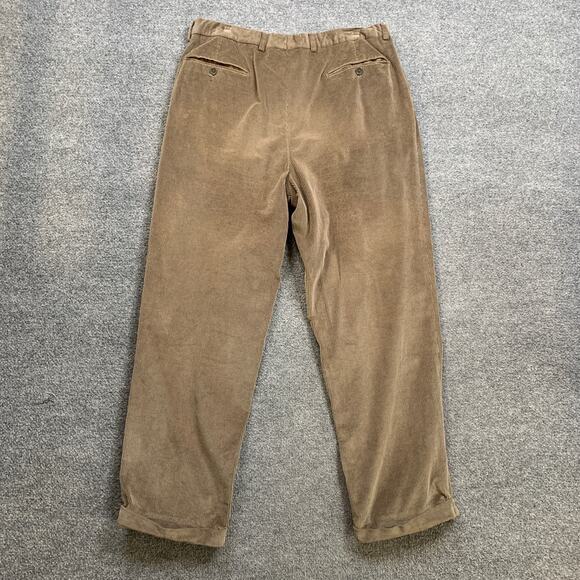 Vintage Santorelli Pants Mens 36 Mocha Como 2 Corduroy Cotton Pleated Trouser - Picture 10 of 16